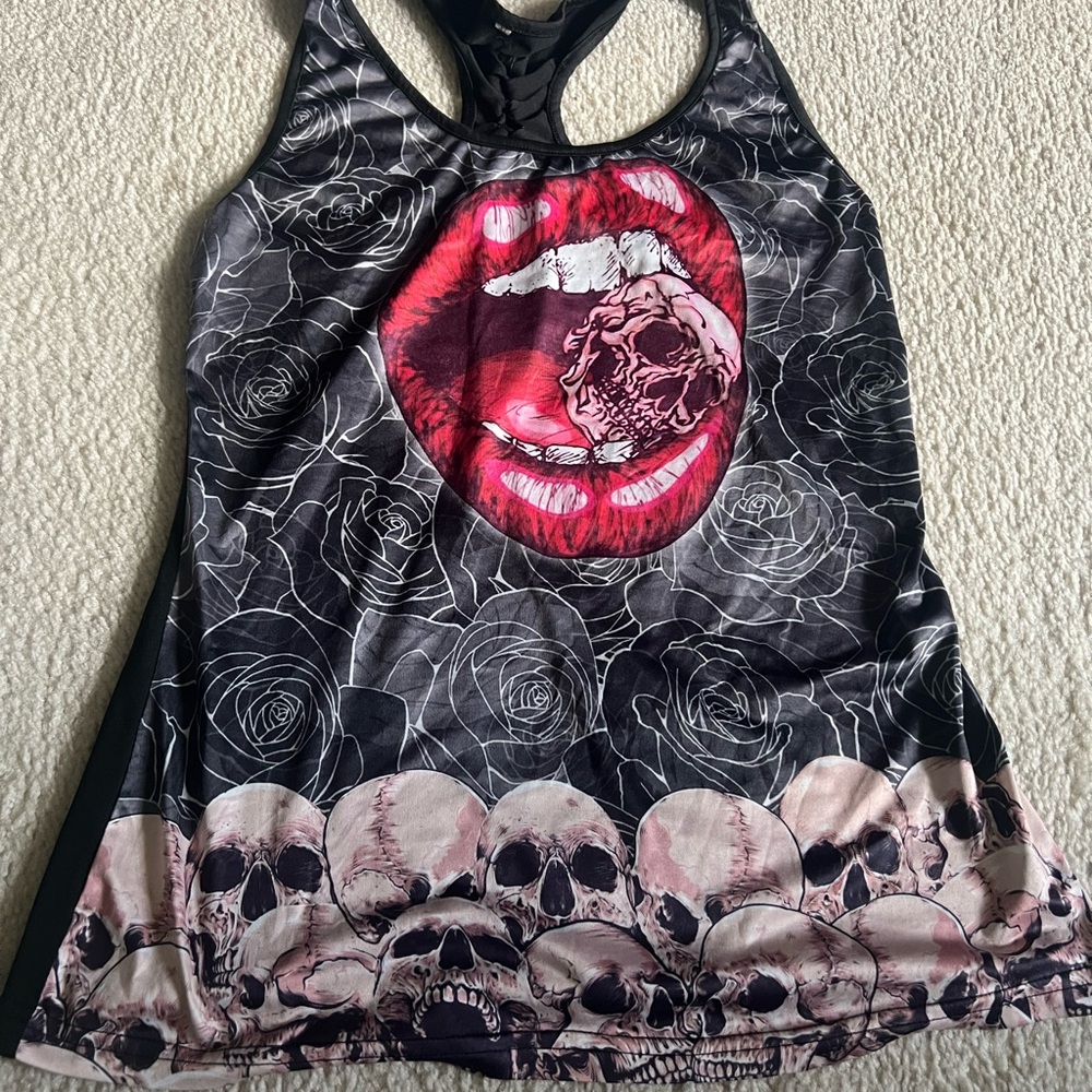 Women's Graphic Tank Top - Black and Red